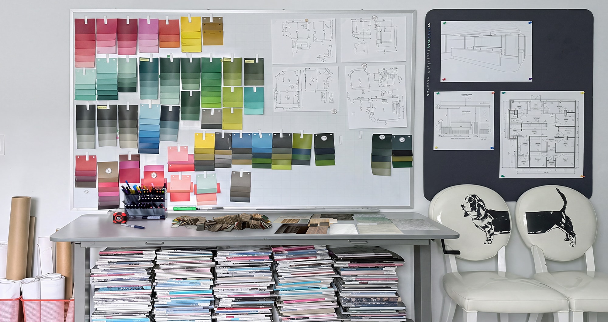 Architectural blueprints and design drawings