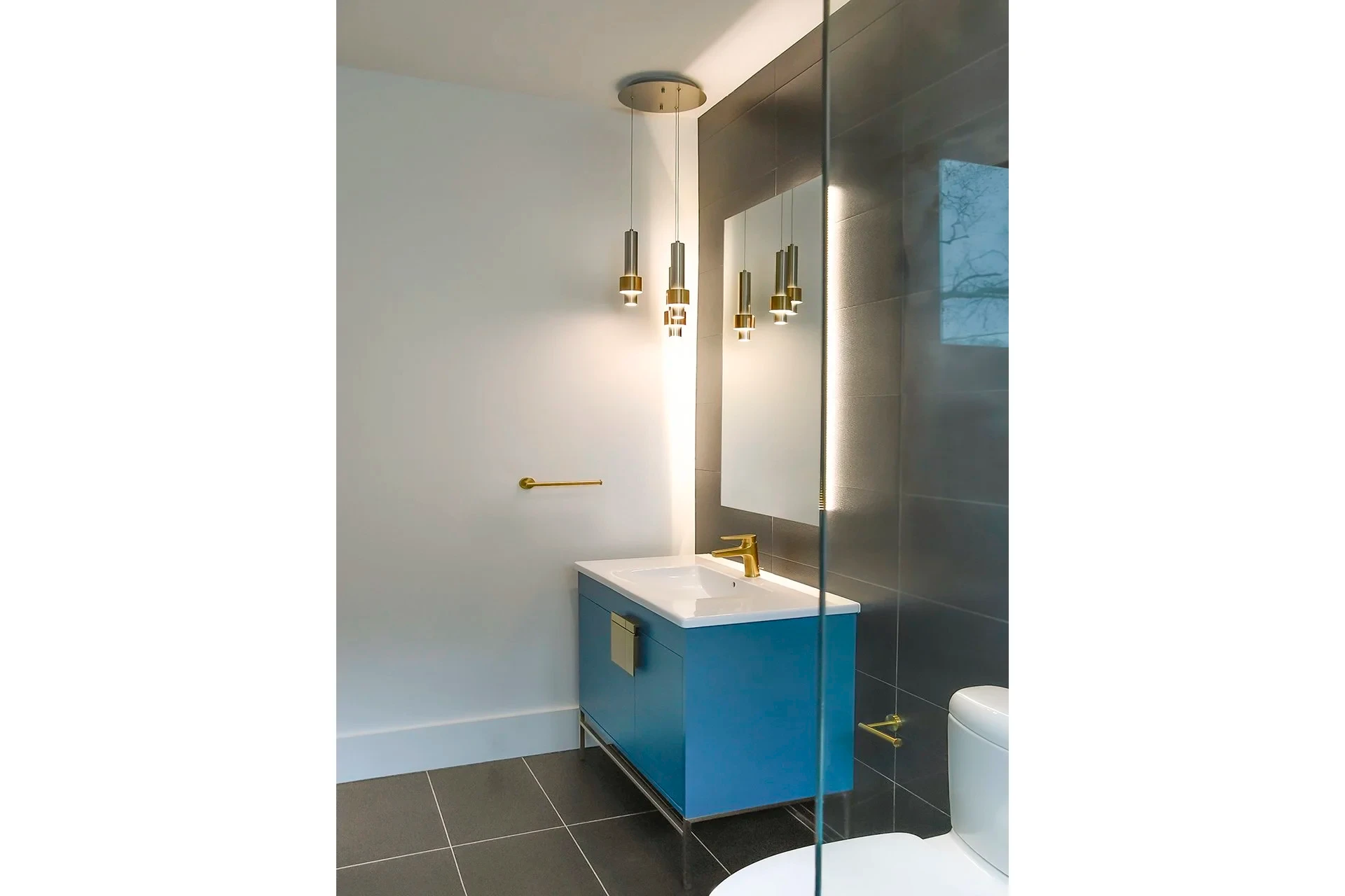 Modern bathroom blue vanity pendant lights